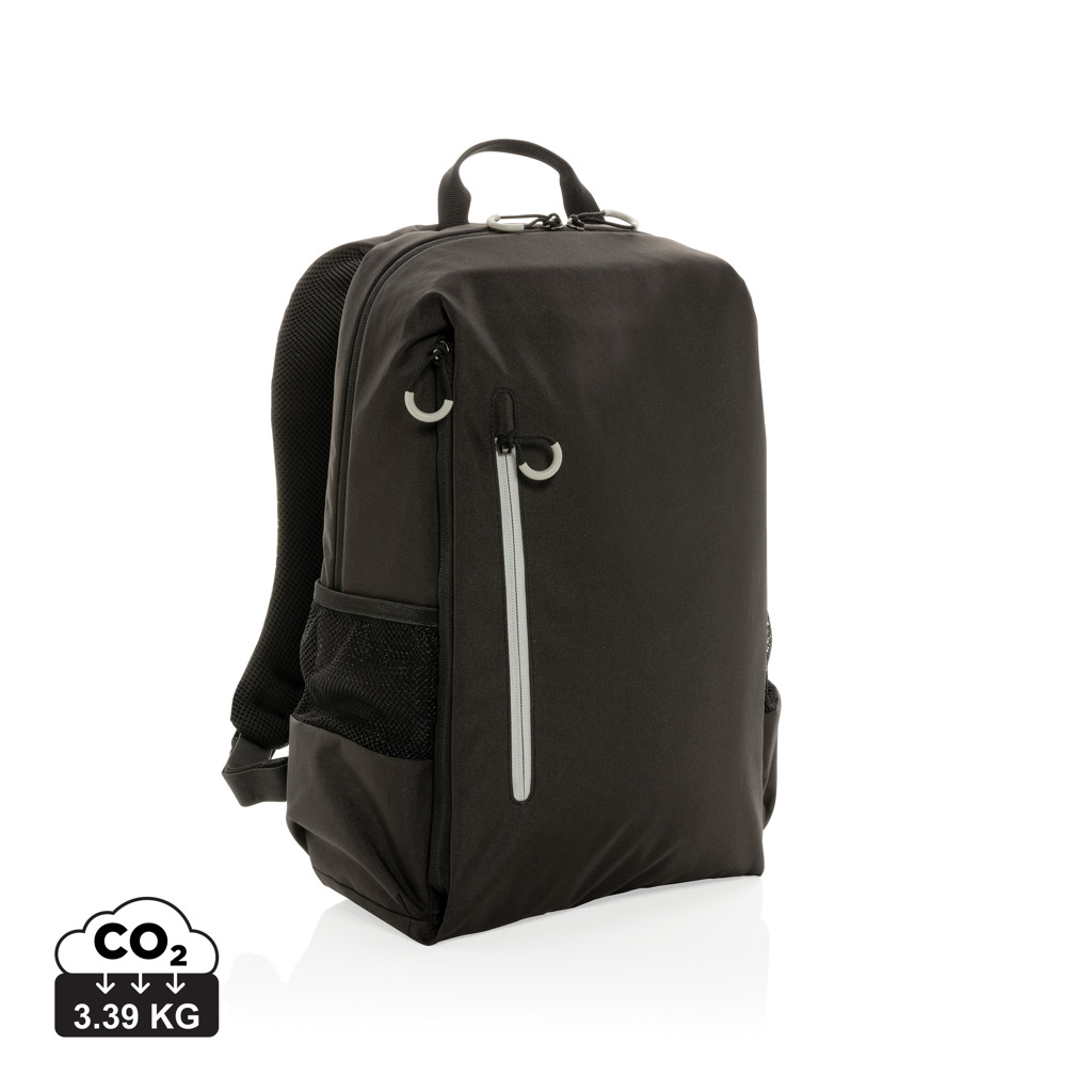 Sac à dos promotionnel ordinateur 15.6' rPET Impact noir / blanc
